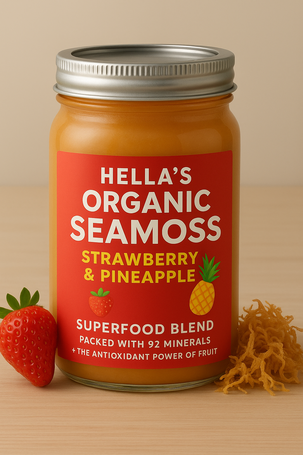 HELLA’S ORGANIC SEAMOSS STRAWBERRY & PINEAPPLE