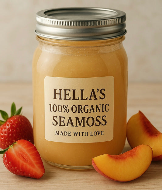 HELLA’S 100 % ORGANIC SEAMOSS PEACH AND STRAWBERRY