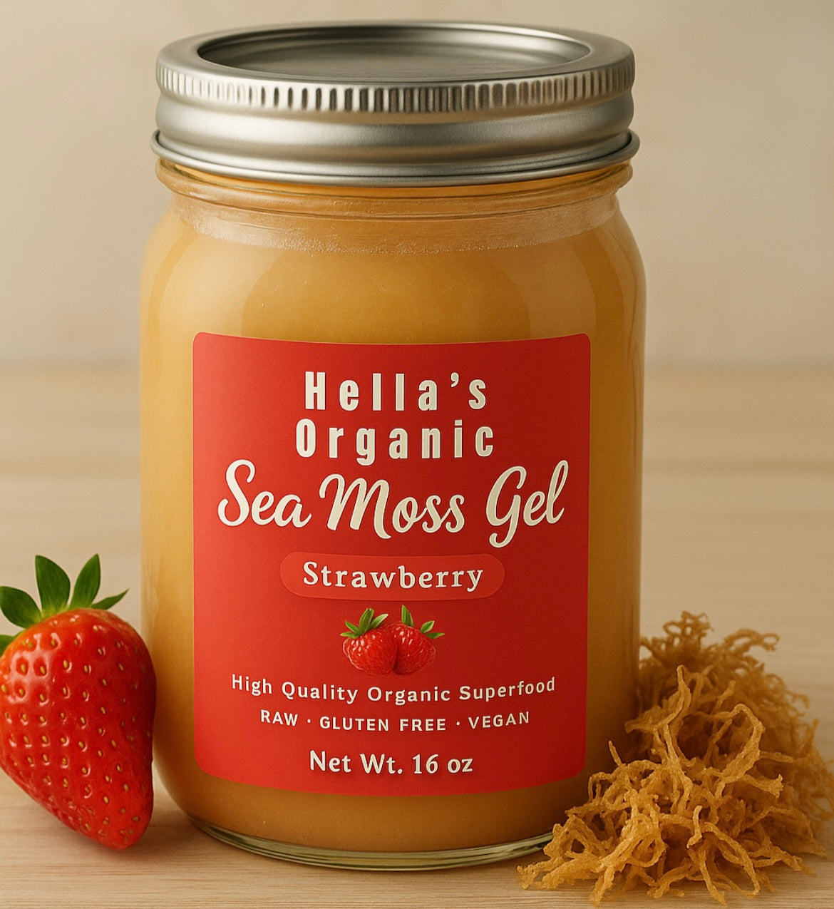HELLA’S ORGANIC GINGER & TURMERIC ROOT SEAMOSS
