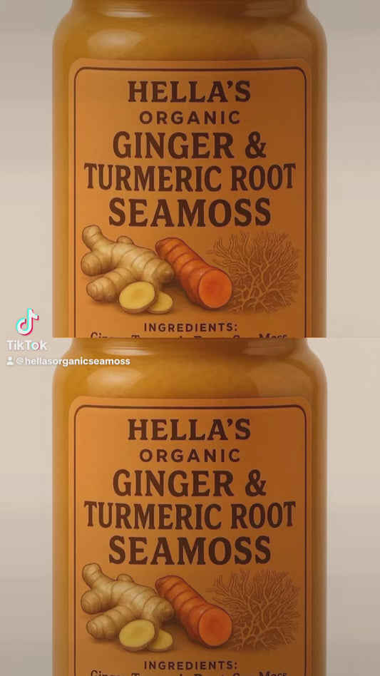 HELLA’S ORGANIC GINGER & TURMERIC ROOT SEAMOSS