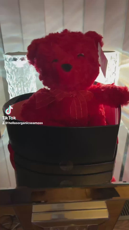 VALENTINE HEART SHAPED BOX WITH SOFT PLUSH TEDDY BEAR INSIDE💕